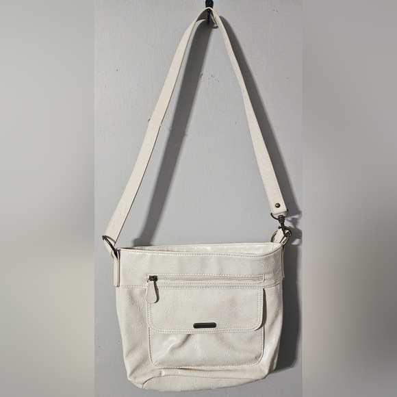 Multisac embossed ivory butterfly crossbody purse - Picture 2 of 5